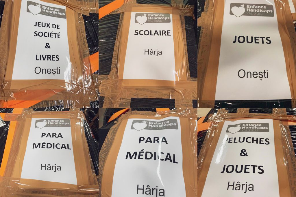 Colis de matériel à destination de la Roumanie